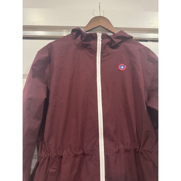 NWOT Flotte Womens L Maroon Waterproof Ultralight Pompidou Trench Lined Parka - Picture 2 of 6